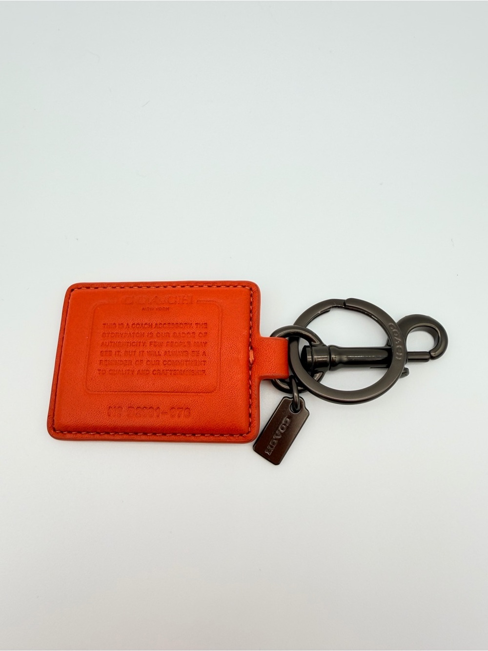 Coach Creed  Square Key Chain Fob - Orange Gunmetal